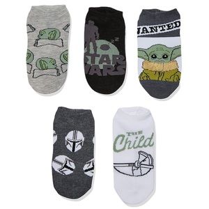 Star Wars The Mandalorian Baby Yoda No Show Socks, 5 Pairs